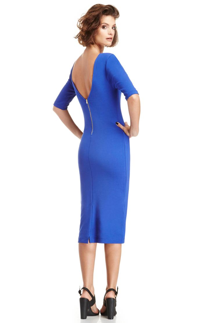 Dailylook Dailylook Powerful Bodycon Midi Dress In Royal Blue Xs - L At Dailylook