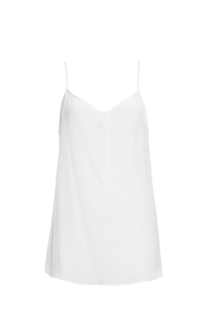 Dailylook Lavender Brown Button Front Silk Camisole In Ivory Xs - L At Dailylook