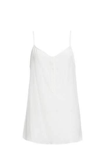 Dailylook Lavender Brown Button Front Silk Camisole In Ivory Xs - L At Dailylook