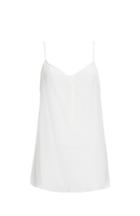Dailylook Lavender Brown Button Front Silk Camisole In Ivory Xs - L At Dailylook