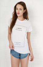Dailylook The Laundry Room Libra Label Rolling Tee In White One Size At Dailylook