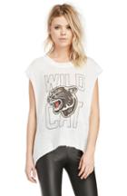 Dailylook The Laundry Room Wild Cat Ribbed Muscle Sweater In Ivory S - M At Dailylook