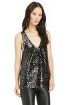 Dailylook Bb Dakota Sequined Jovelyn Top In Black/silver Xs - M At Dailylook