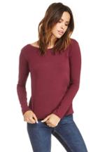 Dailylook Nation Ltd Nashville Scoop Back Cotton Tee In Wine M At Dailylook