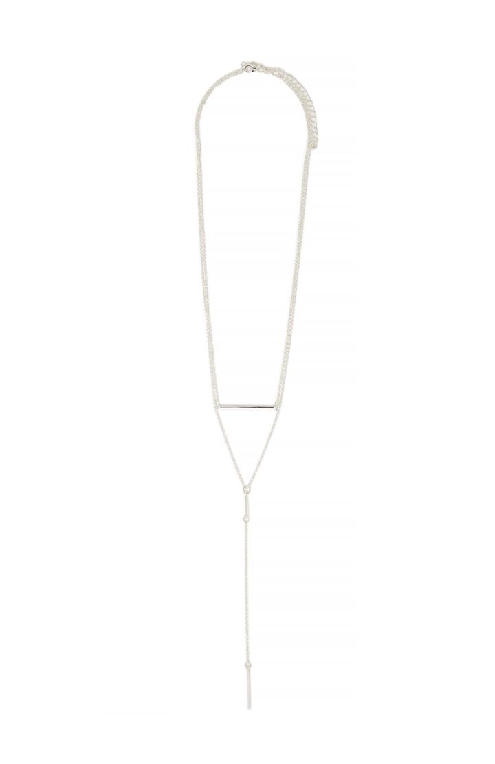 Dailylook Dailylook Brandon Bar Necklace In Silver At Dailylook