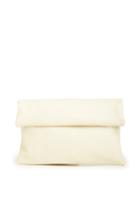 Dailylook Tony Perkis Vegan Leather Fold Over Clutch In Ivory At Dailylook