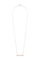 Dailylook Sage  Stone Crystal Bar Necklace In Rose Gold At Dailylook
