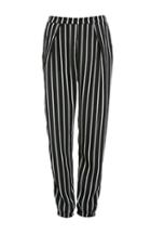 Dailylook Glamorous Tapered Cuff Striped Trousers In Black / White Xs - L At Dailylook