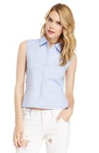 Dailylook Cotton Cutout Shirt In Periwinkle S - L At Dailylook