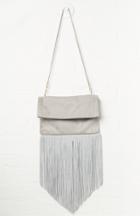 Dailylook Dakota Faux Suede Fringe Shoulder Bag In Gray At Dailylook