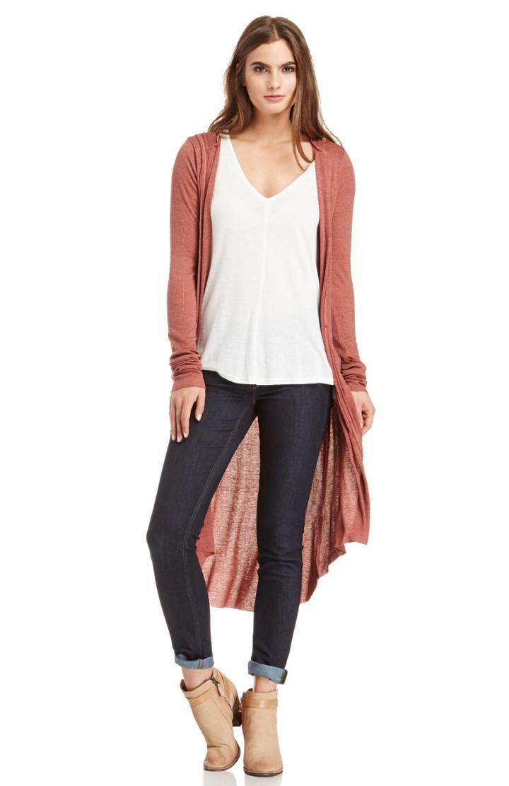 Dailylook Dailylook K-stew Ribbed Cardigan In Terracotta Xs - L At Dailylook