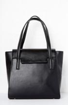 Dailylook Dailylook Evander Vegan Leather Winged Tote In Black At Dailylook