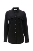 Dailylook Equipment Slim Silk Signature Shirt In Black M At Dailylook