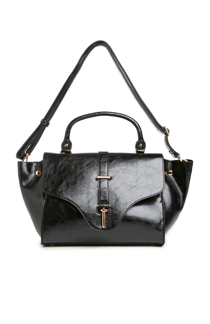 Dailylook Tyler Durden Winged Vegan Leather Tote In Black At Dailylook