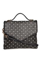 Dailylook Deux Lux Dottie Vegan Leather Messenger Purse In Black At Dailylook