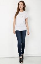 Dailylook The Laundry Room Cancer Label Rolling Tee In White One Size At Dailylook