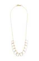 Dailylook Five And Two Jill Hammered Rectangle Necklace In Gold At Dailylook