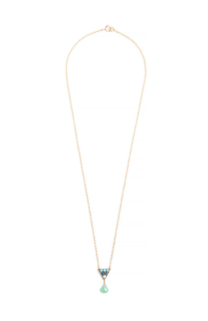 Dailylook Sandy Hyun Chrysoprase Crystal Necklace In Multi-colored At Dailylook
