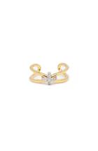 Dailylook Giles  Brother Skinny X Knot Pave Ring In Gold At Dailylook