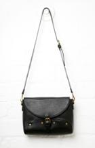 Dailylook Fantasia Perforated Vegan Leather Shoulder Bag In Black At Dailylook