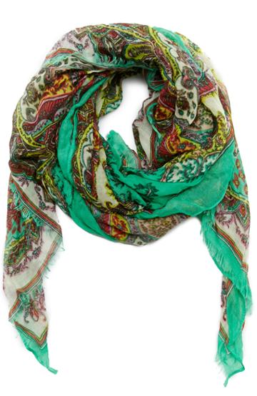 Dailylook Spun By Subtle Luxury Soft Paisley Wrap Scarf In Green At Dailylook
