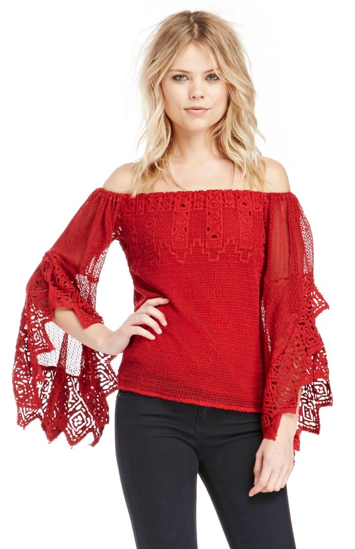 Dailylook Jens Pirate Booty Revolution Crochet Top In Red Xs / S - M/l At Dailylook