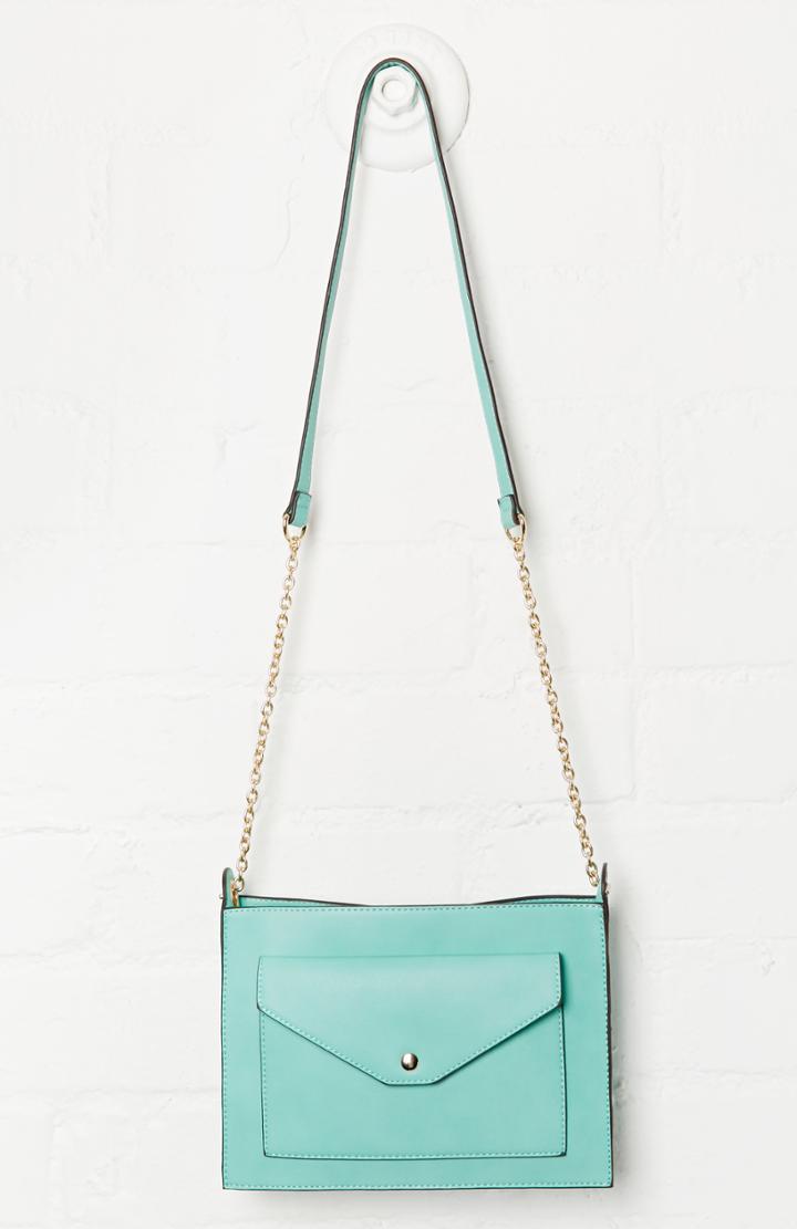 Dailylook Anna Ella Vegan Leather Envelope Shoulder Bag In Mint At Dailylook