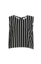 Dailylook Glamorous Striped Boxy Swing Crop Top In Black / White Xs - L At Dailylook