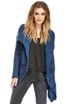 Dailylook Cozy Mixed Knit Cardigan In Blue M At Dailylook