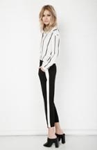 Dailylook Bryant Terry Colorblock Trouser In Black / White L At Dailylook