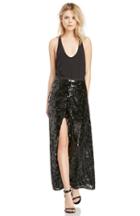 Dailylook Line  Dot Linda Sequin Slit Skirt In Black Xs - M At Dailylook