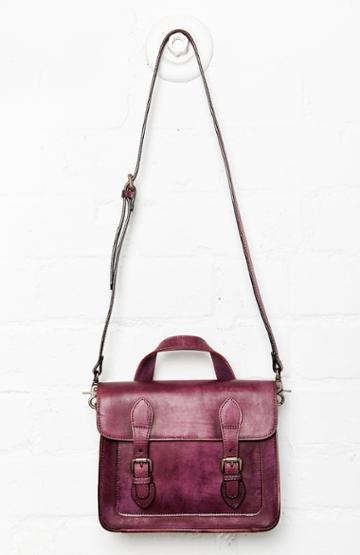 Dailylook Jesslyn Blake Double Buckle Leather Messenger Bag In Purple At Dailylook