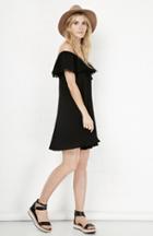 Dailylook Glamorous Pom Pom Tassel Skater Dress In Black Xs - L At Dailylook