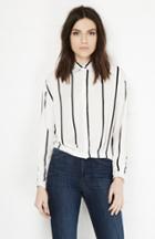 Dailylook Lucy Paris Vertical Striped Shirt In White S - L At Dailylook