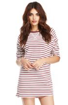 Dailylook The Fifth Label Night Call Stripe Dress In Wine Xs At Dailylook