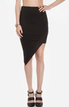 Dailylook Glamorous Asymmetric Mini Skirt In Black Xs At Dailylook