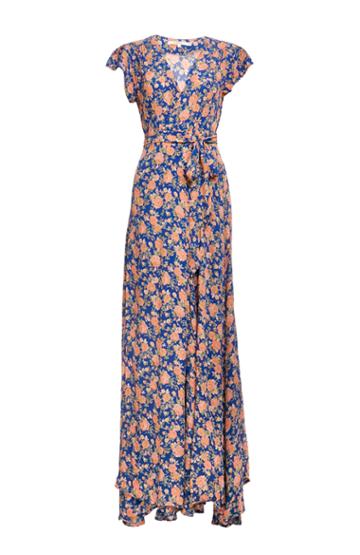 Dailylook Tularosa Side Floral Wrap Dress In Multi-colored Xs - L At Dailylook