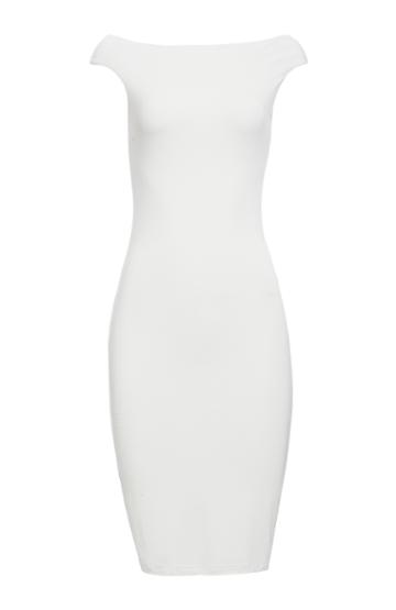 Dailylook Blq Basiq Off The Shoulder Jersey Knit Mini Dress In Ivory M/l At Dailylook