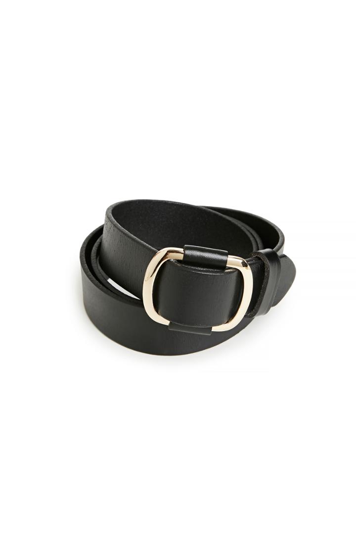 Dailylook Classic Swayze Leather Belt In Black At Dailylook