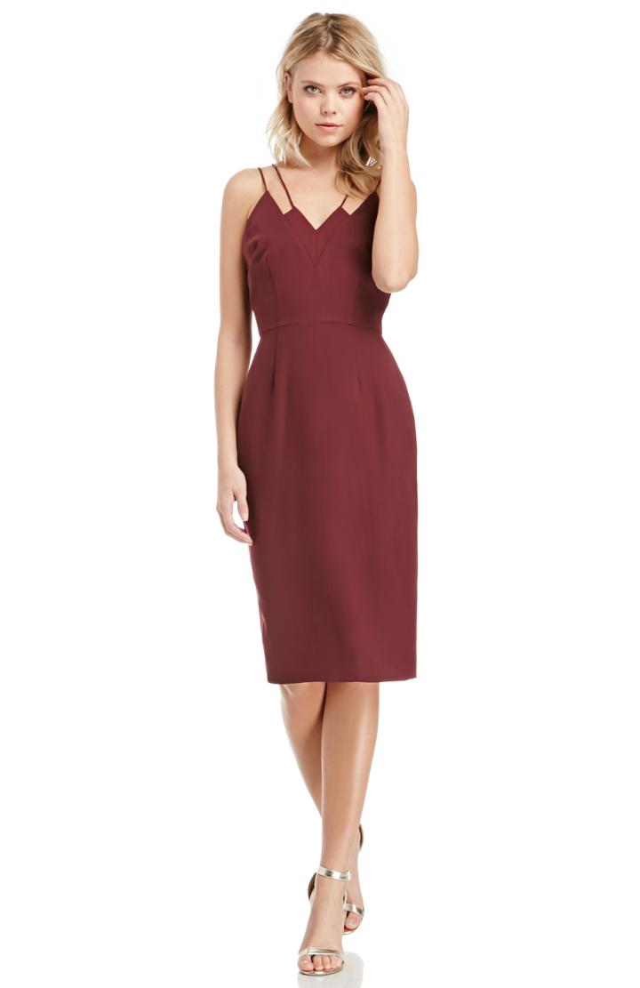 Dailylook Keepsake Skinny Love Dress In Wine Xs - S At Dailylook