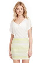 Dailylook J.o.a Striped Jacquard Skirt In Neon Yellow Xs - L At Dailylook