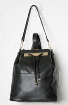Dailylook Gaffigan Vegan Leather Convertible Bucket Bag In Black At Dailylook