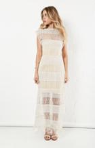 Dailylook Callahan Sheer Crochet Maxi Dress In Beige Xs / S - M/l At Dailylook