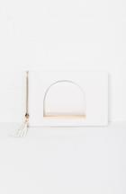 Dailylook Fold Over Vegan Leather Side Zipper Clutch In White At Dailylook