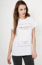 Dailylook The Laundry Room Sagittarius Label Rolling Tee In White One Size At Dailylook