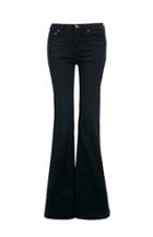 Dailylook Free People Clean Flared High Rise Jeans In Navy 24 - 30 At Dailylook