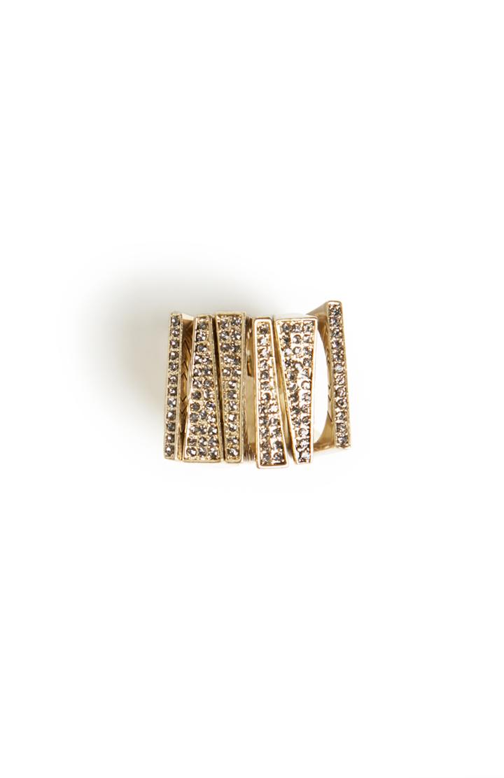 Dailylook House Of Harlow 1960 Kinetic Stack Rings In Gold At Dailylook