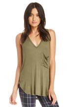 Dailylook Dailylook Gauzy Oversized Tank In Olive Xs - L At Dailylook