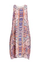 Dailylook Lavender Brown Exotic Print Silk Shift Dress In Multi-colored Xs - L At Dailylook