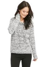 Dailylook J.o.a. Two Tone Chunky Sweater In Black / White Xs At Dailylook